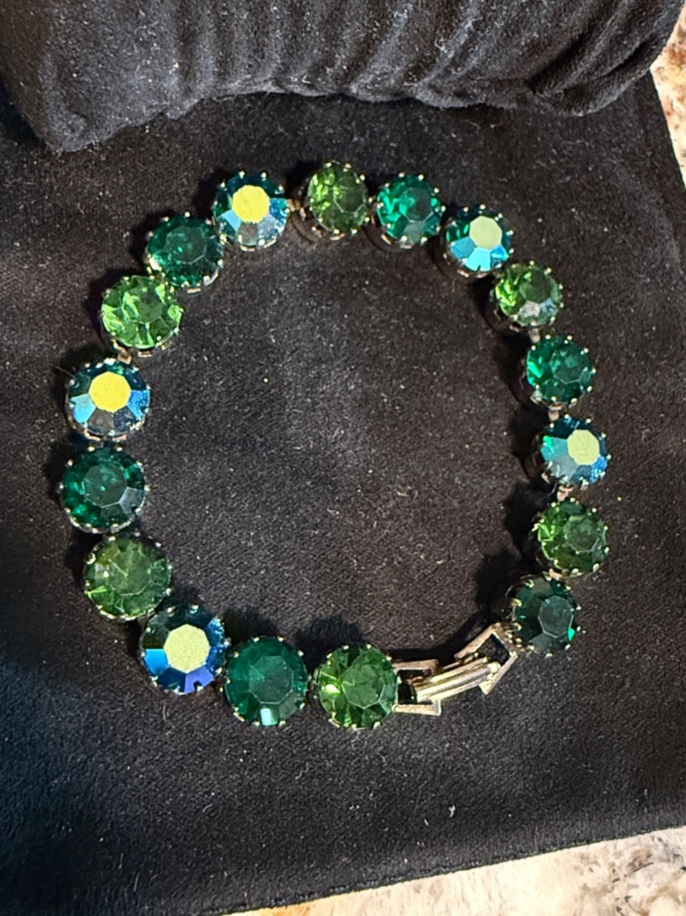 71/2” Emerald Green Crystal Tennis Bracelet - Women Jewelry